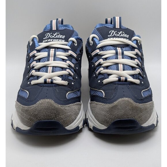Skechers D’Lites Sneakers Womens 8 Navy Blue & Pink SN11947W Shoes Walking - Picture 3 of 7